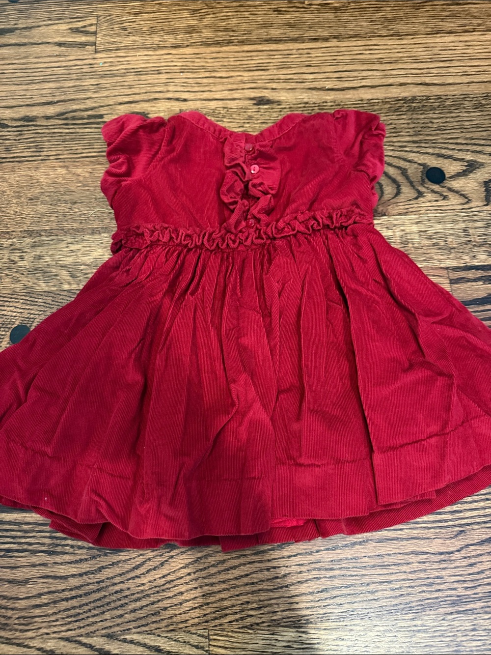 GAP Red Corduroy Ruffle Dress for Girls